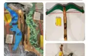 2 PACK WOODEN ARCHERY CROSSBOW TOY Random Style SENT
