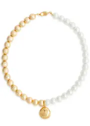 Timeless Pearly Smiles 24kt Gold-plated Beaded Necklace ONE SIZE