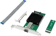 Atelierate Server Network Card M.2 B+M Key 8-Channel Single-Port 10GbE SFP Ethernet NIC Network Card for Win10 Freebsd Linux System