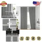 Charcoal Grey Full Blackout Curtains - 63” Thermal Insulated Drapes - 2 Panels
