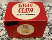 Vintage Eagle Claw Solid Bronze Fish Hooks - Original Box - 50 Count - Size 5/0