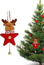 [Generic] Pentagram Christmas Decor - Star Pendant with Bell and Christmas Element - Pentagram Pendant, Christmas Decorative Props for Home Indoor Decor