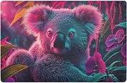 YMXFXP Door mat Koala Neon Cute Funny Cute Front Doormat for Indoor Outdoor Entrance Low Profile Non-Slip Floor Mats Home Decoration 20” x 32”