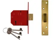 UNION - 2134E 5 Lever BS Mortice Deadlock Satin Chrome 67mm 2.5in Visi