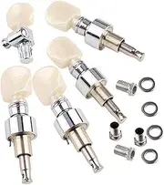 5 Strings Banjo Pearled Machine Heads Button Tuning Pegs Replacements