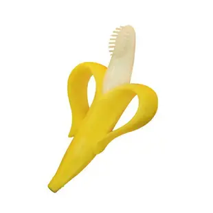 BABY BANANA 心型香蕉安全牙刷 香蕉固齒器 矽膠固齒器