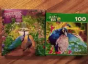 Set of 2 ARTBOX New Puzzles PEACOCKS The Peacock Garden GORGEOUS FEATHERS