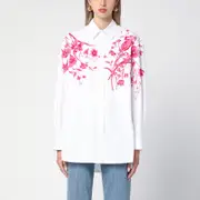 [GUCCI] White shirt with fuchsia print 42 IT White