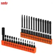 28Pc Impact Security Torx Bit Set Tamper Proof Magnetic Start 1/4" Torque Sleeve