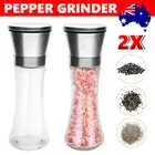 180ML Stainless Steel Salt And Pepper Grinder Manual Ceramic Mills Glass Kitchen