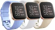 (3 Pack) T Tersely Band Strap for Fitbit Versa 2 / Fitbit Versa/Versa Lite, Soft TPU Replacement Silicone Sports Bands Fitness Sport Bracelet Straps for Fitbit Versa