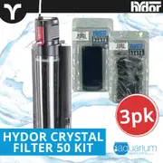 Hydor Crystal Internal Power Filter 50 Ultimate Kit (3pk)