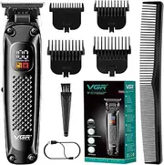 VGR 972 Professional Hair Trimmers, Precision Beard Trimmer for Men, Cord/Cordless and Rechargeable with LED Display