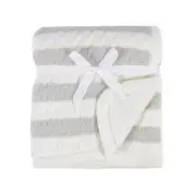 Gerber Baby Modern Moments Boy Girl Cable Knit Blanket with Sherpa Light Gray