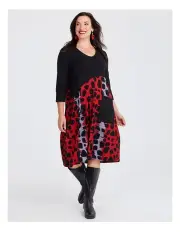 [Taking Shape] Animal Instinct Natural Tulip Dress in Red Ombre Print