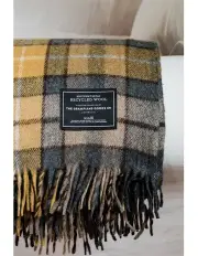 [The Grampians Goods Co.] Recycled Wool Scottish Tartan Blanket in Gold