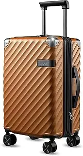 [LUGGEX] Luggage with Spinner Wheels, Polycarbonate Expandable Hard Shell Suitcase, Carry On 20 Inch, Orange, Orange, Carry-On 20-Inch, Expandable Hardshell Luggage With Spinner Wheels