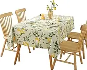 Ziyonix Waterproof Wipe Clean tablecloth Stain-Resistant Wrinkle-Free Table Cover Rectangle Lemon Tablecloth PVC Nature Tablecloth Wipeable Table Cover for Kitchen Party Picnic Patio, 140 x 220cm