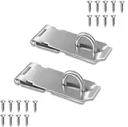 Door Locks Hasp Latch, 5 Inch Stainless Steel Safety Packlock Clasp Hasp Lock Latch, Extra Thick Door Gate Lock Hasp with Screws Brushed Finish 2 Pack (5inch)