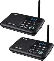 Wireless Intercom System, Wuloo 1 Mile Long Range 22 Channel 100 Digital Code Display Screen Security Intercom System Walkie Talkie for Home/Office/Outdoor Activities (2 Station, Black)