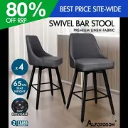 ALFORDSON 4x Swivel Bar Stools Kitchen Dining Chair Cafe Metal DARK GREY