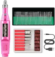 WAZIJ Electric Nail Drill Nail Drill Machine Nail File E File Drill Set Kit for Acrylic Nails Gel Nail Glazing Drill,Pink
