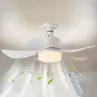 New Modern LED Ceiling Fan LED Mini Ceiling Fan E27 Base 3 Colors Dimmable 17.7