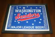 WASHINGTON SENATORS MAJOR LEAGUE BEER FRAMED COLOR AD PRINTS - REUTER BEER CO