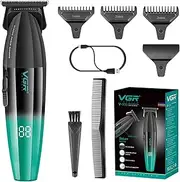 VGR 906 Fresh Fade Professional Hair Trimmer, 9000 RPM Zero Gapped Beard Trimmer for Men, DLC T-Blade Wireless Hair Clipper for Hairdressers and USB Rechargeable, Green