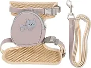 OATIPHO Ergonomic Cat Leash Harness Long Dog Cat Walking Leash Breathable Vest for Easy Control