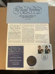 1981 COIN Jeffery Matthews BFDC Stamp ROYAL WEDDING Diana Spencer Prince Charles