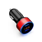 Car Charger Dual USB Cigarette Lighter Socket Power Outlet LED Digital Voltmeter (for: Ford)