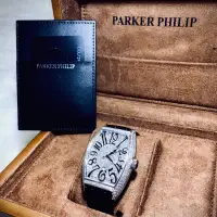 在飛比找蝦皮購物優惠-PARKER PHILIP派克菲利浦大數字酒桶滿天星尊榮腕錶