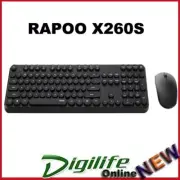 RAPOO X260S Wireless Optical Mouse & Keyboard Black 1000DPI - 2.4G Connection