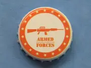 BEER Bottle Crown Cap ~ USA ARMED FORCES ~ Military Rifle Gun ~ Army, Air Force+