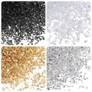 68g Crushed Glass Chips 1-3mm Irregular Broken Sprinkles Glass, Gold, Silver