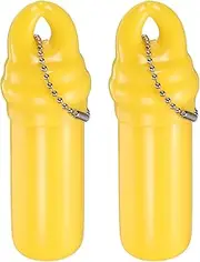 [uxcell] 2Pcs Floating Keychain, Float Key Ring Holder with Waterproof Container, Float Key Pendant for Boating, Fishing, Water Sports, Yellow