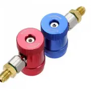 2xR1234yf Quick Couplers Connector Adapters High Low Side A/C Manifold Gauge Set