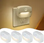 4-Pack Motion Sensor Night Light with Dimming and Dusk to Dawn Sensor