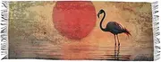 [AIXIWAWA] Sunset Flamingo Women's Pashminas Scarf, Shawls Wrap Lightwight Tassel for Evening Dress Dinner Party, Multicolor