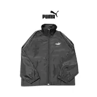 在飛比找Yahoo!奇摩拍賣優惠-PUMA 經典款 後背大LOGO 黑色 教練外套 風衣外套 