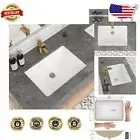 Polished Rectangular Porcelain Sink 20x14 - Elegant Undermount Vanity Solution