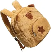 WEKADRIN Cycling Backpack Mini Backpack Mini Capybara Bag Capybara Plush Makeup Bag Plush Chocolate