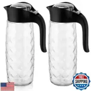 SECEN LONDON 2 Sets Glass Pitcher with Lid, 54 oz/ 1600 ml,Water Pitcher with