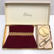 Du Barry Vintage Red Velvet Evening Bag Compact Snowballs of Fire Lipstick Set