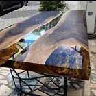 Clear Epoxy Table with Walnut – Handmade Resin River Coffee Table