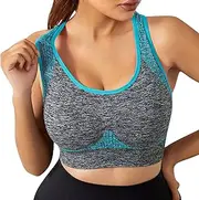 Ladies Sleeveless Undershirt Women Sports Bras Strappy Padded Medium Support Yoga Bra Workout Bra Workout Tops for Women