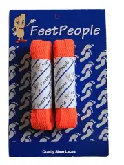 FeetPeople Flat Laces, 2 Pair Pack, 27 - 72 inches, NEON ORANGE