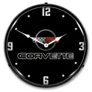 C4 Chevy Chevrolet Corvette Black Tie Backlit LED Lighted Man Cave Wall Clock