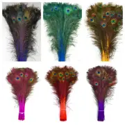 DYED PEACOCK Feathers 30-45" Various colors; Halloween/Costume/Bridal/Burlesque